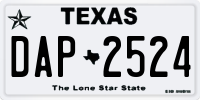 TX license plate DAP2524