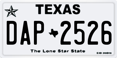 TX license plate DAP2526