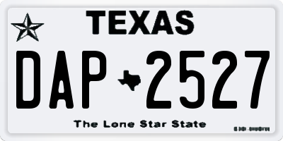 TX license plate DAP2527