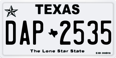 TX license plate DAP2535