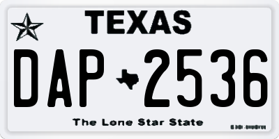 TX license plate DAP2536