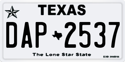 TX license plate DAP2537