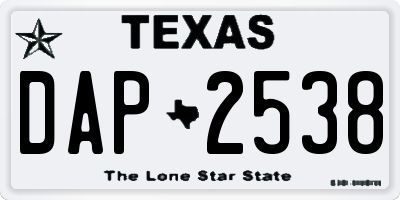 TX license plate DAP2538