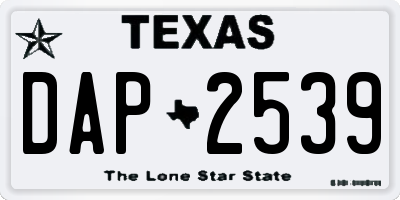 TX license plate DAP2539