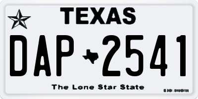 TX license plate DAP2541