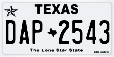 TX license plate DAP2543