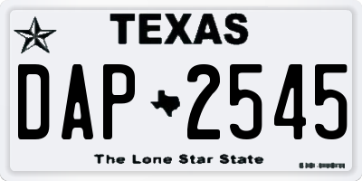 TX license plate DAP2545