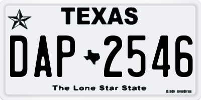 TX license plate DAP2546