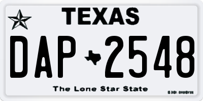 TX license plate DAP2548