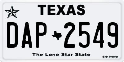 TX license plate DAP2549