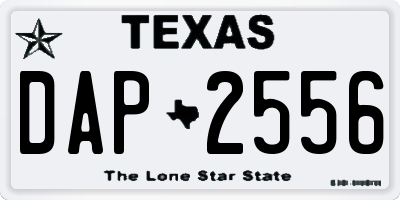 TX license plate DAP2556