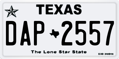 TX license plate DAP2557