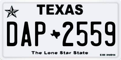 TX license plate DAP2559