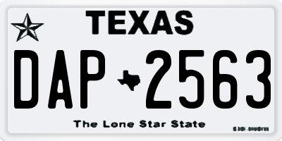 TX license plate DAP2563