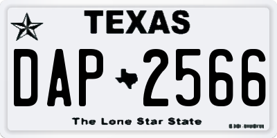 TX license plate DAP2566