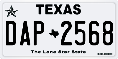 TX license plate DAP2568