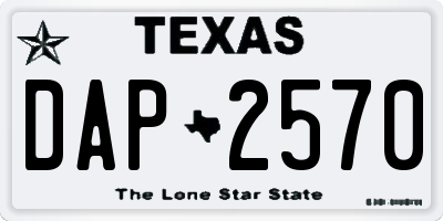 TX license plate DAP2570