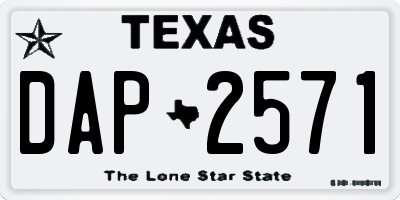 TX license plate DAP2571