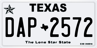 TX license plate DAP2572