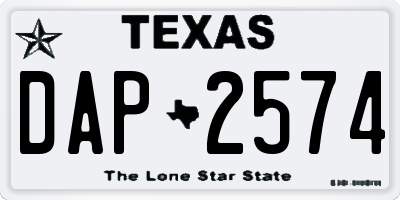 TX license plate DAP2574