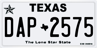 TX license plate DAP2575