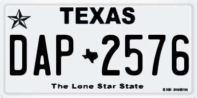 TX license plate DAP2576
