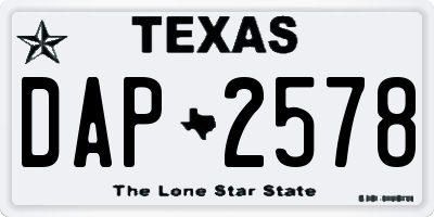 TX license plate DAP2578