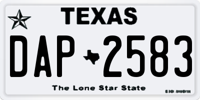 TX license plate DAP2583