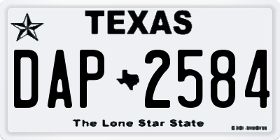 TX license plate DAP2584
