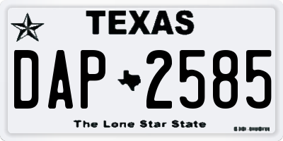 TX license plate DAP2585