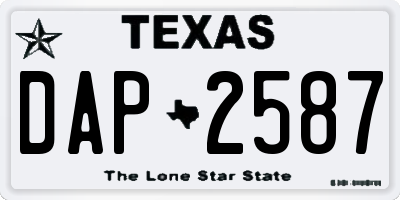 TX license plate DAP2587