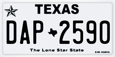 TX license plate DAP2590