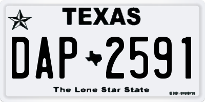 TX license plate DAP2591