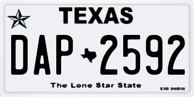TX license plate DAP2592