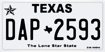 TX license plate DAP2593