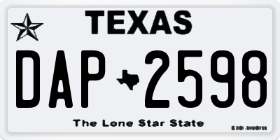 TX license plate DAP2598