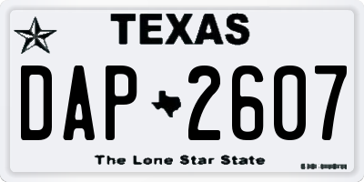 TX license plate DAP2607