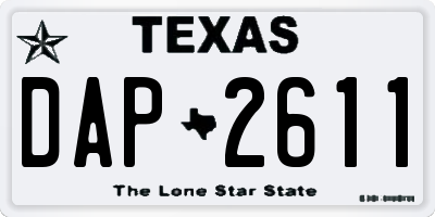 TX license plate DAP2611