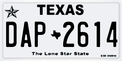 TX license plate DAP2614