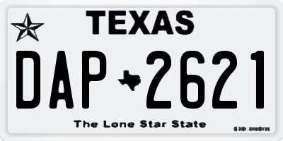 TX license plate DAP2621