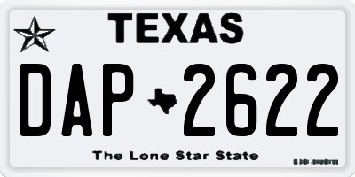 TX license plate DAP2622