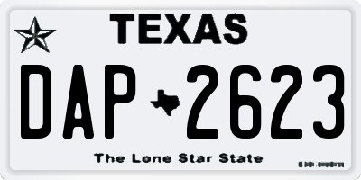TX license plate DAP2623