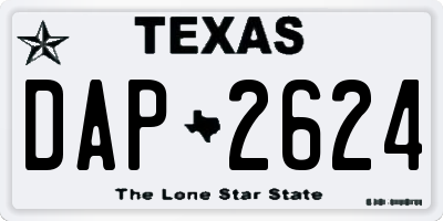 TX license plate DAP2624