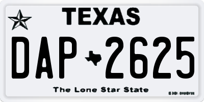 TX license plate DAP2625