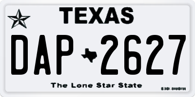 TX license plate DAP2627