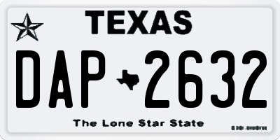 TX license plate DAP2632