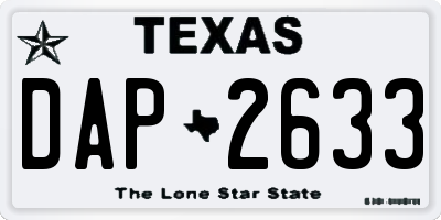 TX license plate DAP2633