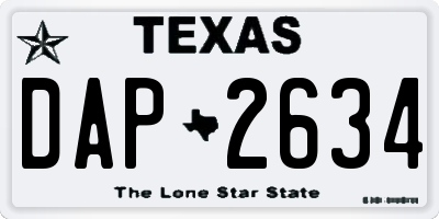 TX license plate DAP2634