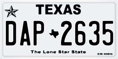 TX license plate DAP2635