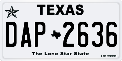 TX license plate DAP2636